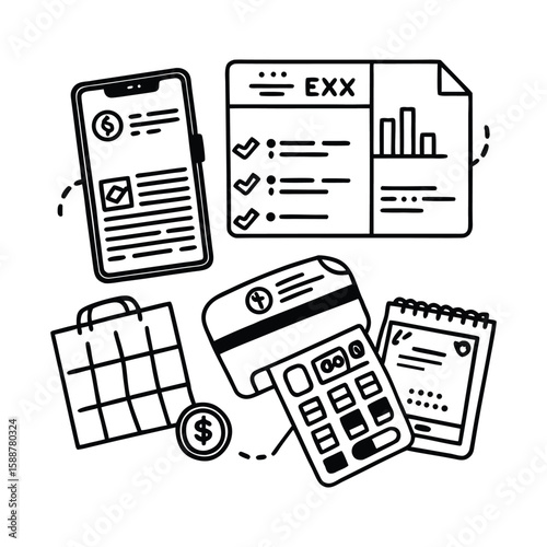 Financial Planning and Budgeting with Mobile Banking, Calculator, and Documents
