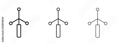 Anemometer icon thin line symbol on white background, editable stroke vector illustration