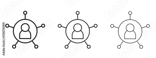 Affiliate marketing icon thin line symbol on white background, editable stroke vector illustration