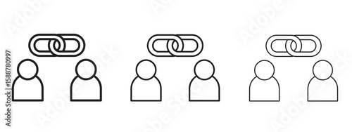 Affiliate link icon thin line symbol on white background, editable stroke vector illustration