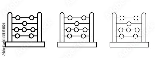 Abacus icon thin line symbol on white background, editable stroke vector illustration