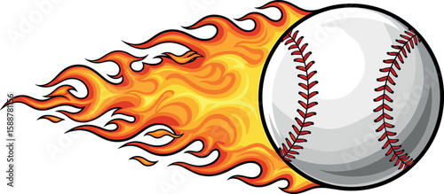 Baseball ball in fire
