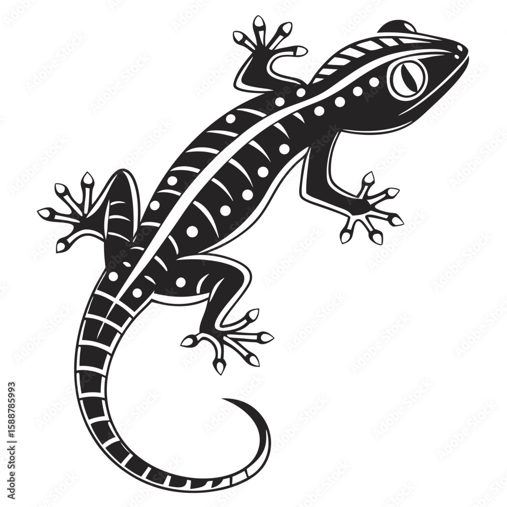 Fototapeta premium Tribal gecko lizard isolated on white background