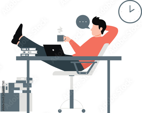 A worker enjoying his break time.