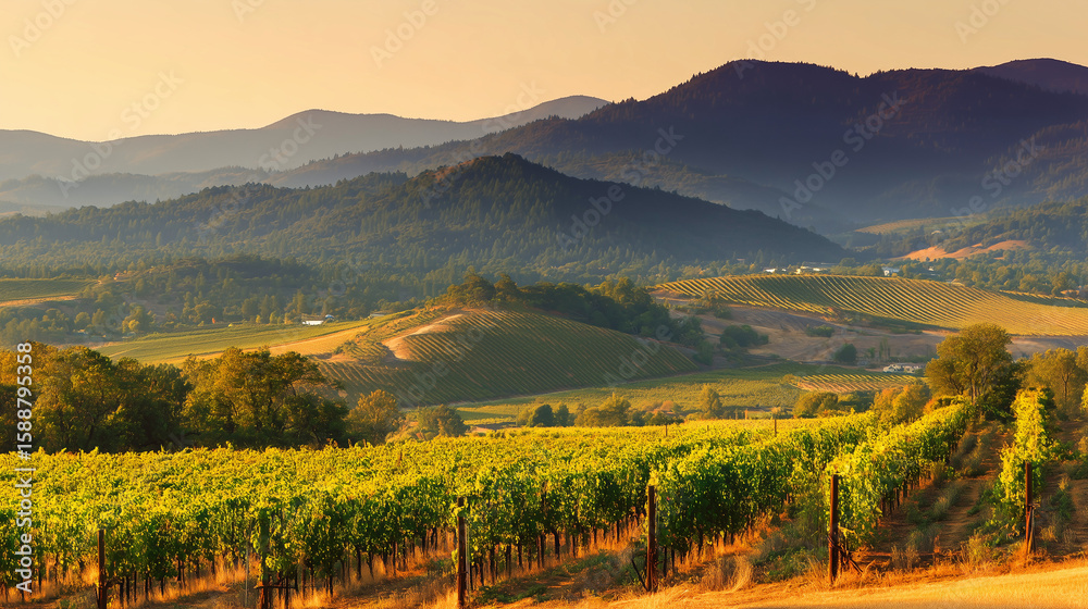 Naklejka premium sunset over the mountains