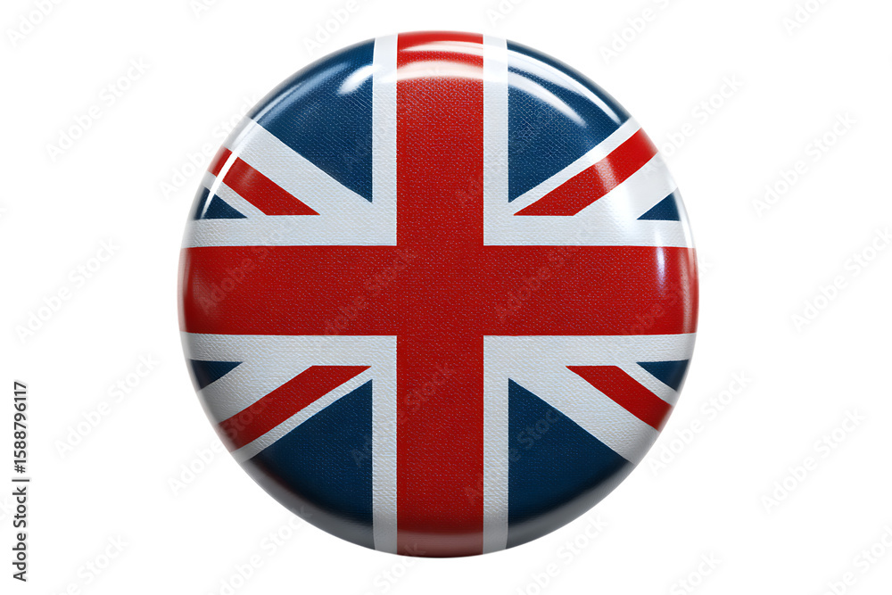 Obraz premium British flag emblem isolated on transparent background