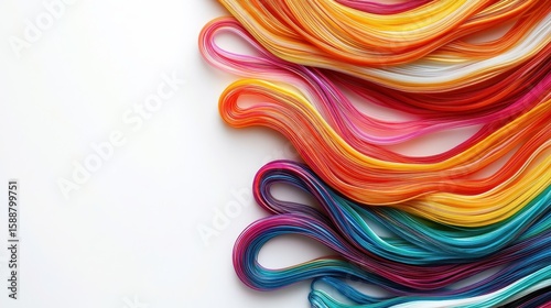 Vibrant Rainbow Paper Quilling Abstract Design.