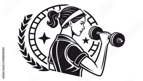 Woman in gym vector 