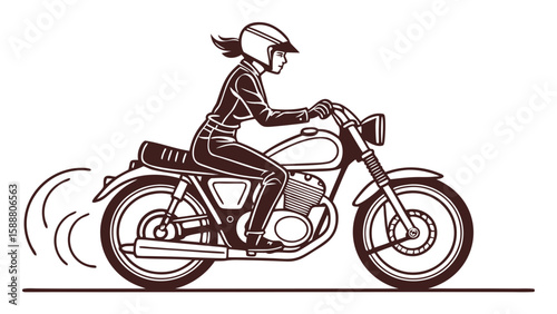 Women on motorcycle 