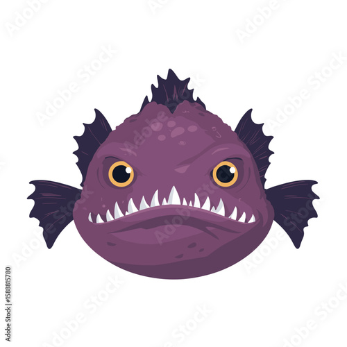 Cute Cartoon Demonic Fish