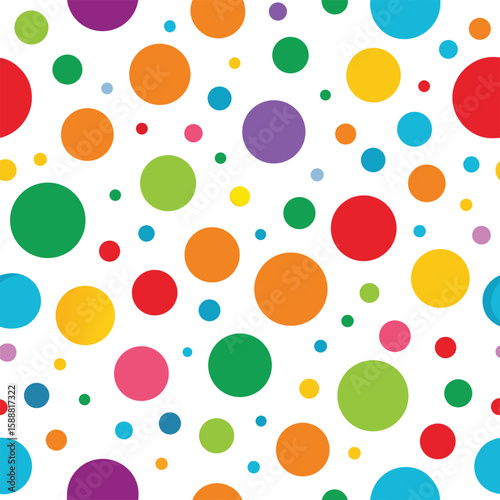 Colorful Seamless Pattern of Scattered Random Circles