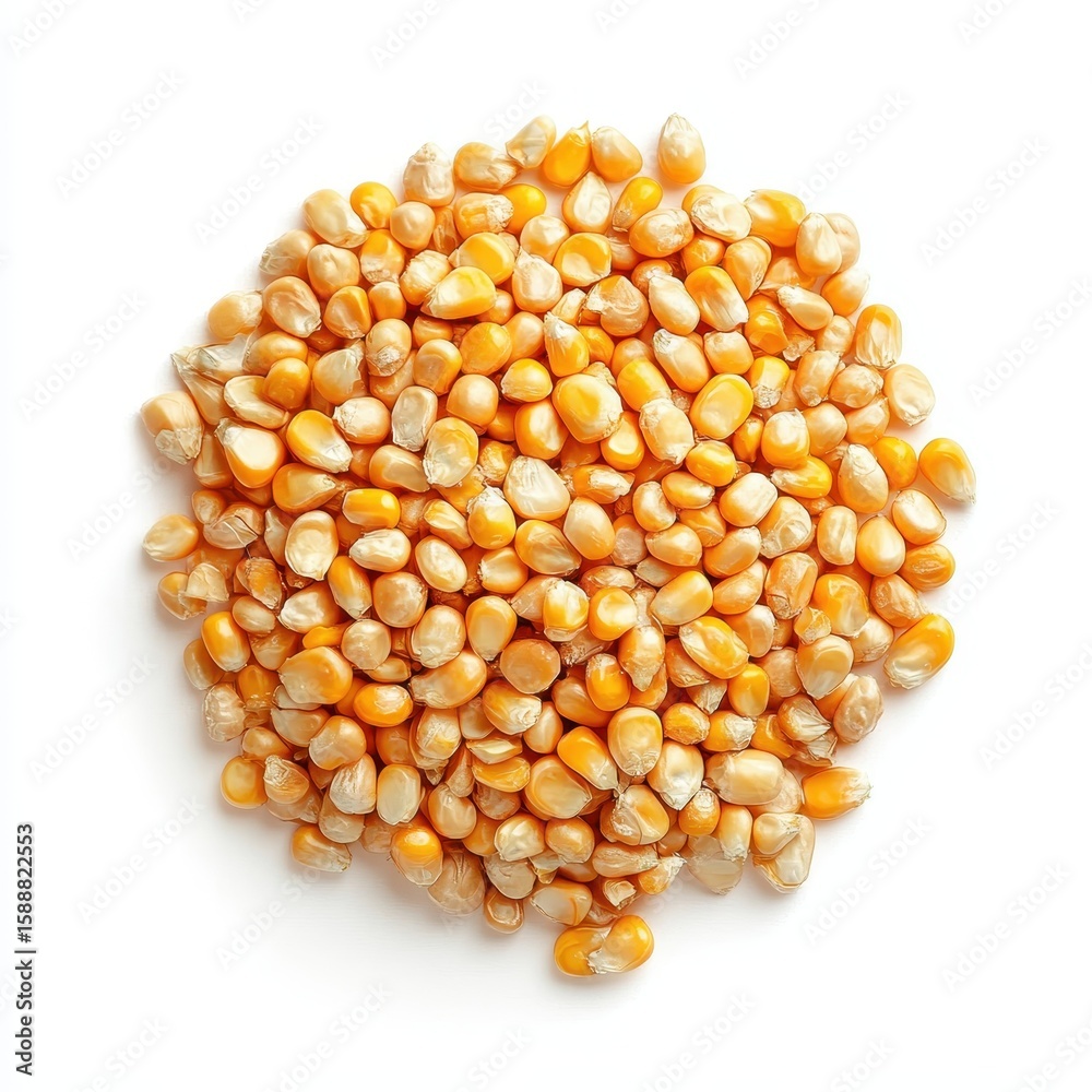 Heap of Dried Yellow Corn Kernels Isolated on White Background. Heap of Dried Yellow Corn Kernels Isolated on White Background.
