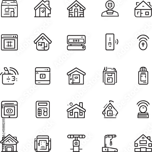 Minimalist Smart Security App for Home Drawing