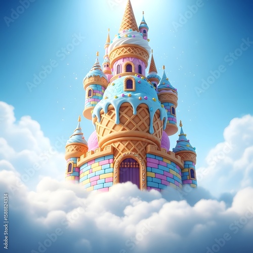 Wallpaper Mural Fantasy Ice Cream Castle with Sprinkles Towers in the Sky Torontodigital.ca