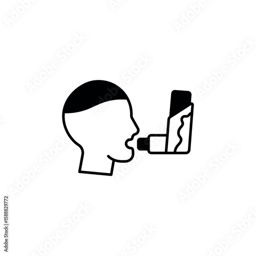 Asthma icon design with white background stock illustration