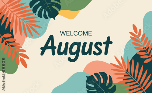 Welcome August Floral Banner 