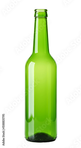 Empty Green Glass Bottle Isolated