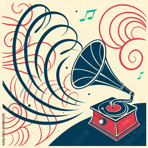 retro music background