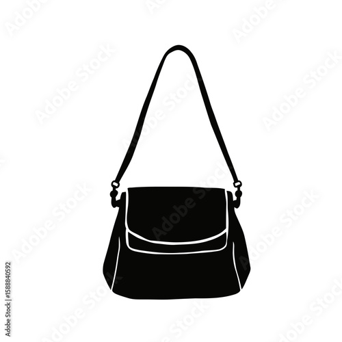 Stylish black leather handbag with an elegant handle, perfect fashion accessory