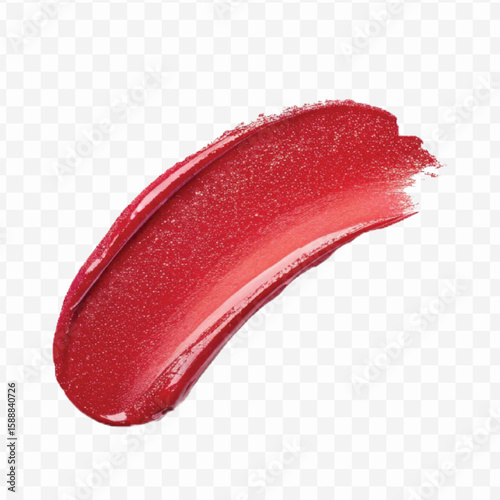realistic 3d smooth glossy lipstick swatch smear smudge in different color style isolated on transparent background	
