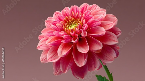 Vibrant Pink Dahlia Flower Blooming Against a Soft Gradient Background in Nature