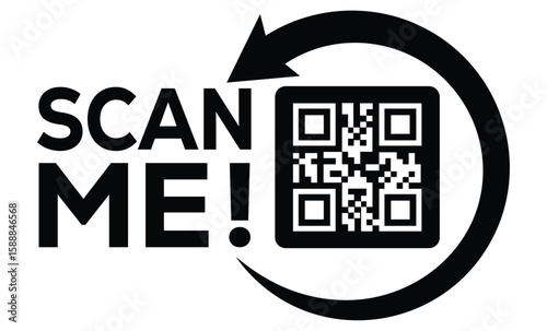 QR code scan icon set. Scan me frame. QR code scan for smartphone. QR code for mobile app, payment and identification. Vector illustration.