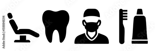 Dentist icon set. Dentist icons