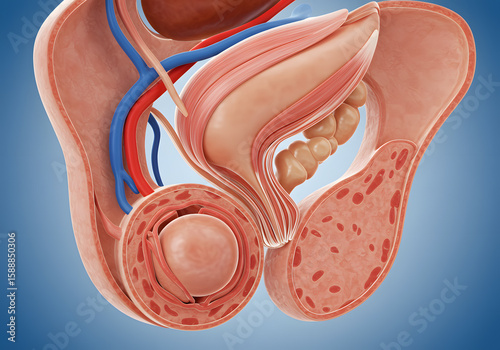 Male reproductive system anatomy illustration