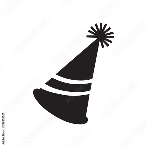 Festive Party Hat Silhouette for Celebrations and Birthday Events