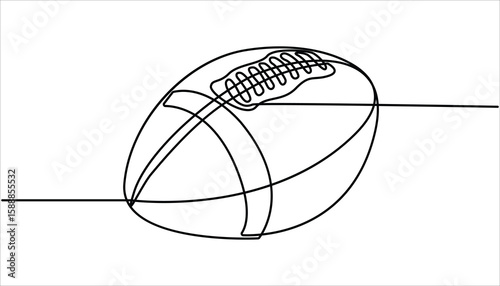 One continuous line drawing American football. sport concept, One continuous line drawing American football Modern continuous line draw design graphic vector illustration. 

