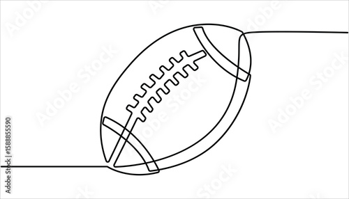 One continuous line drawing American football. sport concept, One continuous line drawing American football Modern continuous line draw design graphic vector illustration. 
