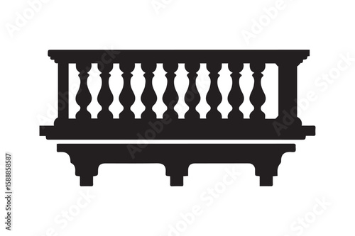 Elegant Balcony with Decorative Balustrade and Window Design