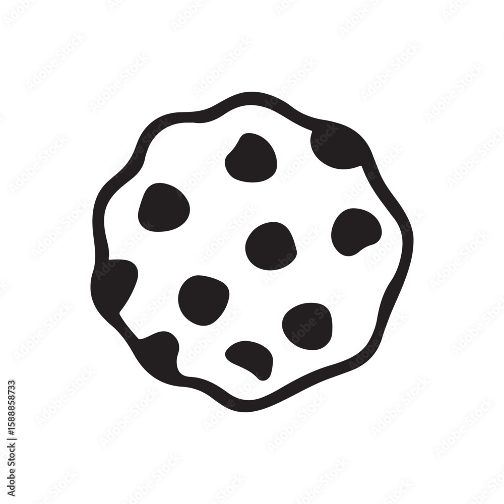 Fototapeta premium Delicious Chocolate Chip Cookie Sweet Treat Doodle Icon