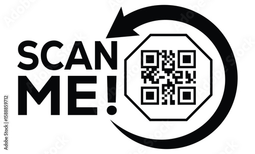 QR code scan icon set. Scan me frame. QR code scan for smartphone. QR code for mobile app, payment and identification. Vector illustration.