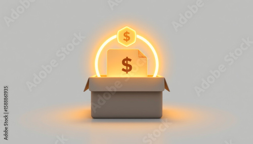 strongbox with glow ring and savings file inside