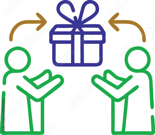 Gift Exchange Line Art

