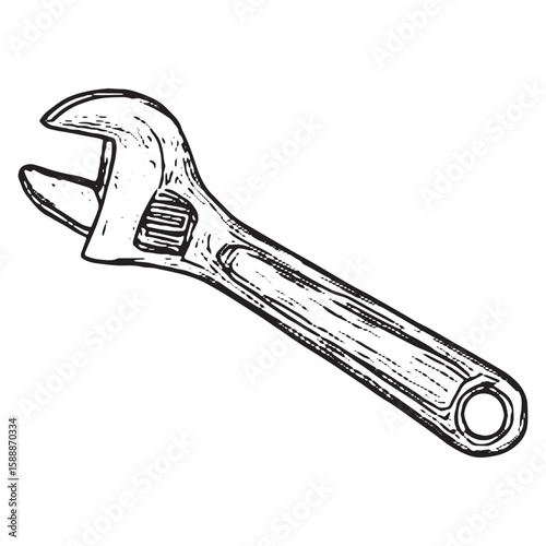 Heavy-Duty Adjustable Wrench for Mechanical and DIY Tasks