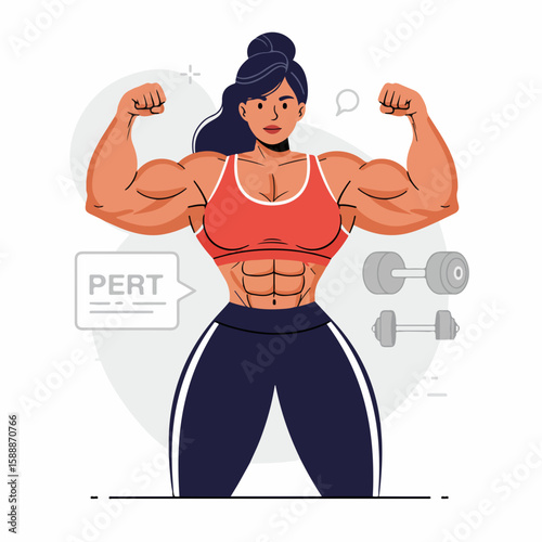 illustration of a man lifting weights woman doing gym