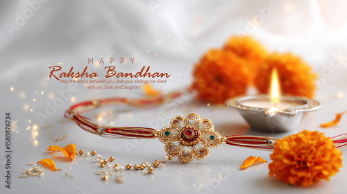 Celebration of Raksha Bandhan with Beautiful Rakhi and Festive Decorations