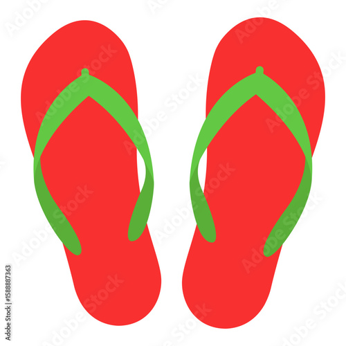 Beach slippers icon isolated on white background