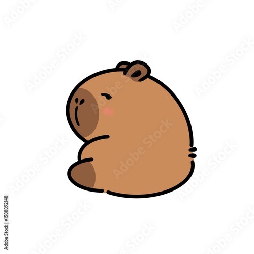 Canvas Print Cute Capybara Sulking Unbothered