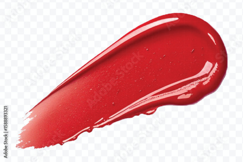 realistic 3d smooth glossy lipstick swatch smear smudge in different color style isolated on transparent background	
