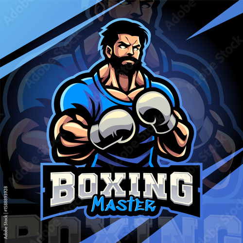 Boxing master esport mascot logo design