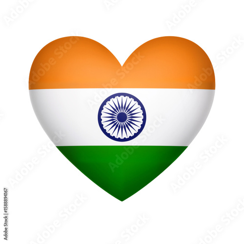 Heartfelt Unity: Indian Flag Colors in a Symbol of Love and Pride

