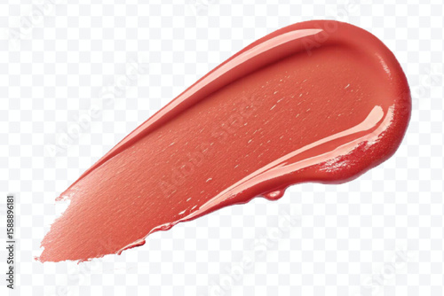 realistic 3d smooth glossy lipstick swatch smear smudge in different color style isolated on transparent background	
