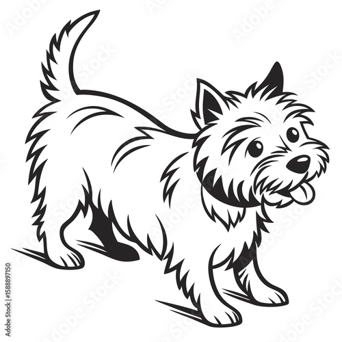A happy westie terrier dog illustration isolated on white background