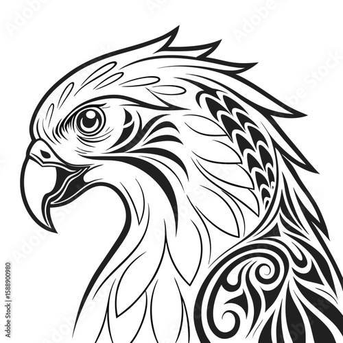 Wallpaper Mural Majestic eagle head in profile, rendered in a stylized design Torontodigital.ca