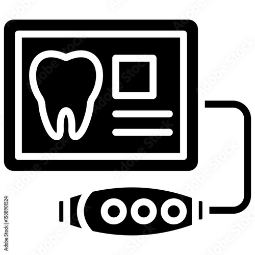 3d dental imaging glyph icon
