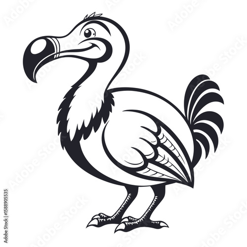 A cute dodo bird with a friendly expression