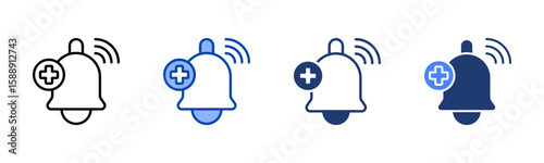 Medical Alert icon set multiple style collection